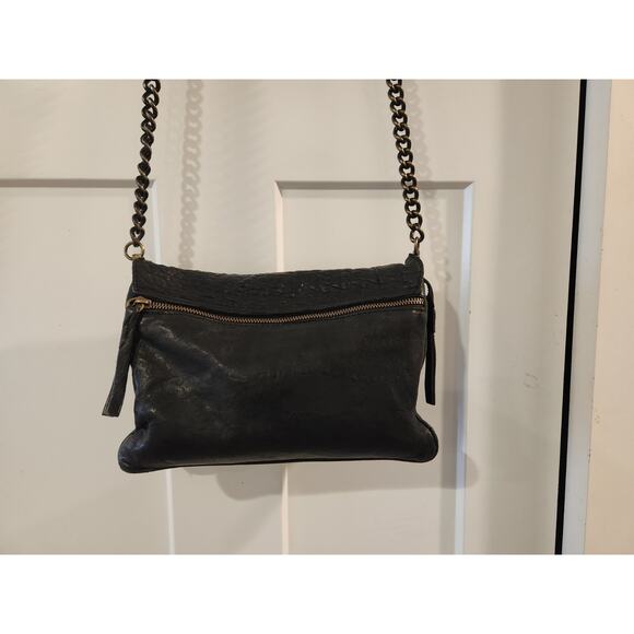 Maxon Collection Black ITALIAN NAPPA LEATHER Crossbody w Strap bag purse - Picture 9 of 12